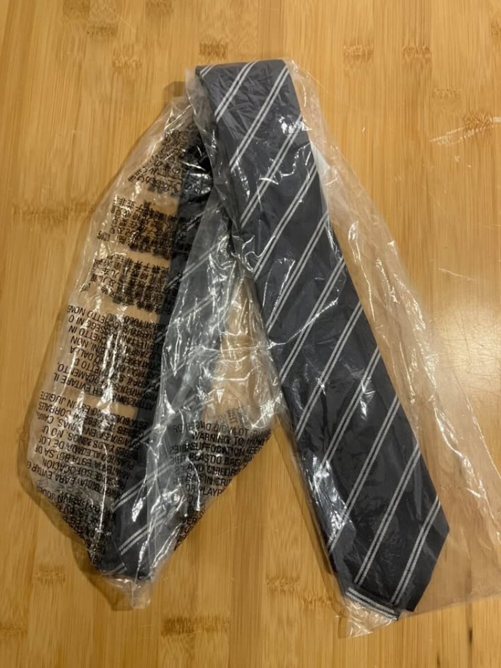 New Banana Republic Grey Striped Neck Tie